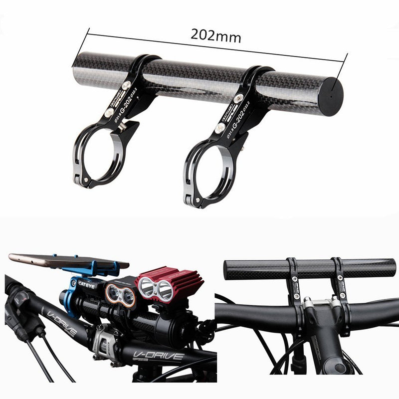 [Australia - AusPower] - GUB 31.8MM Double Clamp Carbon Fiber Super Long Bike Bicycle Handlebar Extender Extension Light Lamp Computer Phone Mount Bracket Stand Holder 
