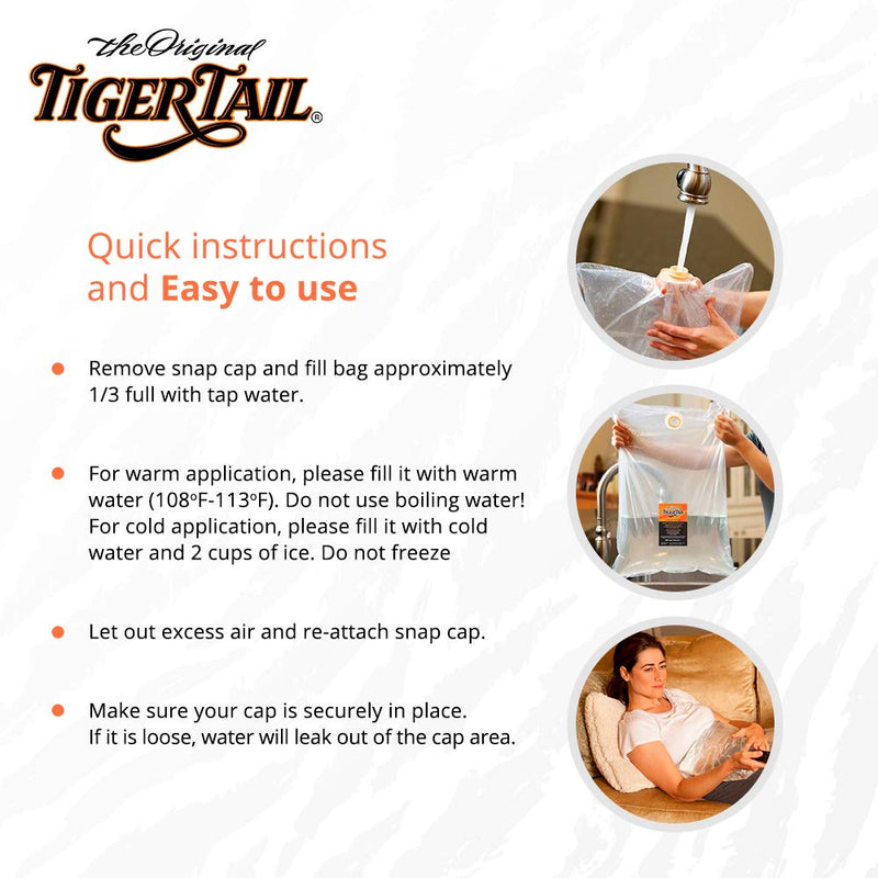 [Australia - AusPower] - Tiger Tail DrySoak Hot Water Therapy Bag, Medium (2.5 Gallon), Made in USA (Sister Brand Fomentek) Medium (2.5 Gallon – 15″ x 18″) 
