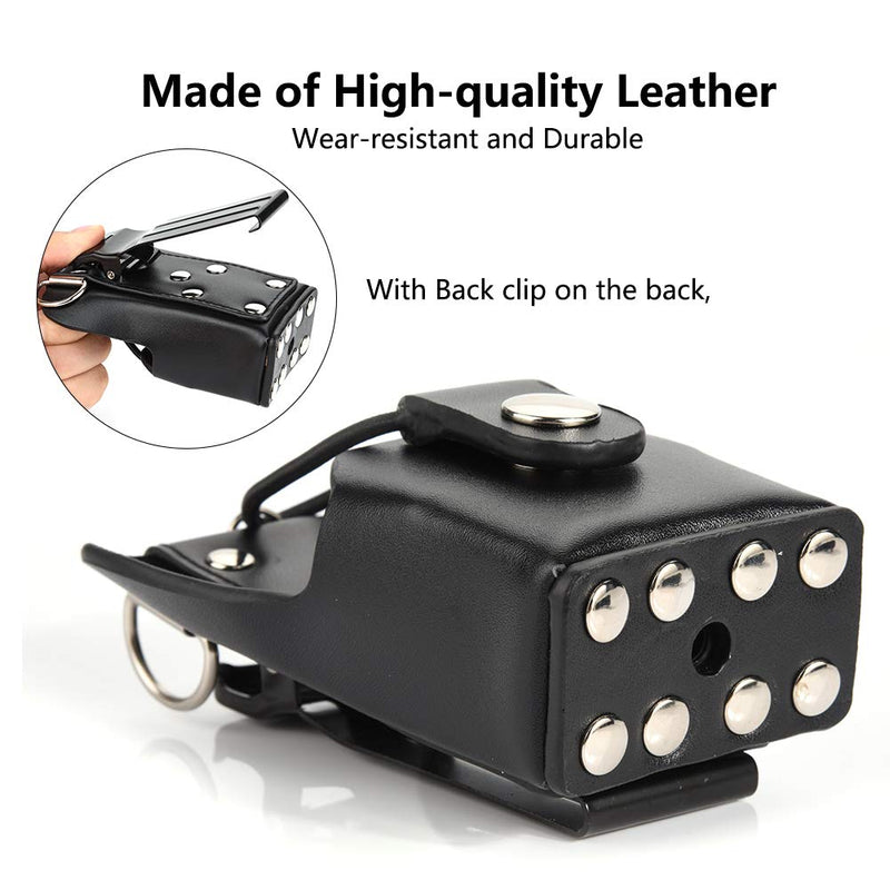 [Australia - AusPower] - Bewinner Leather Radio Bag Leather Case Cover for Motorola GP328plus/GP338plug/GP344/GP388 Walkie Talkie Radio with Lanyar Radio Pouch Back Clip PU Leather Walkie Talkie Carrying Case 