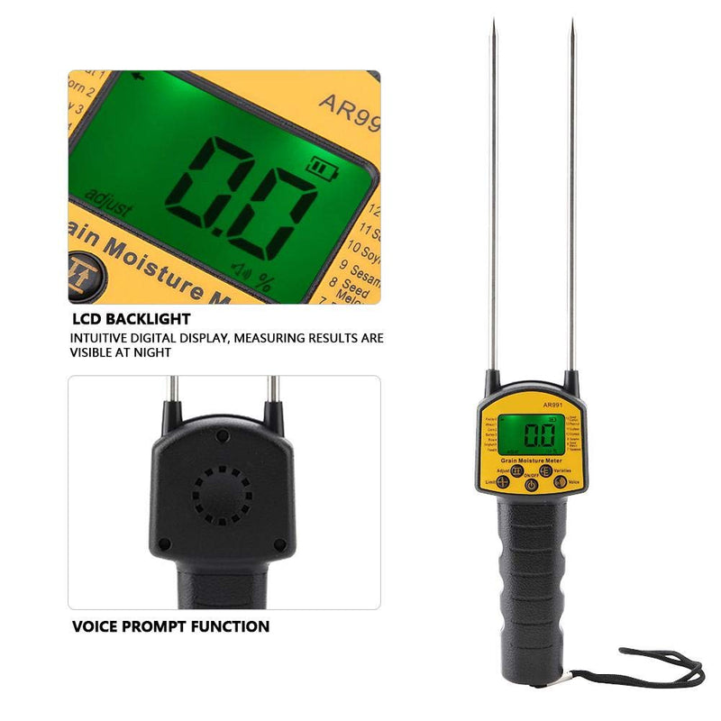 [Australia - AusPower] - AR991 Digital LCD Grain Moisture Meter for Wheat Corn Rice Peanut Soybean 