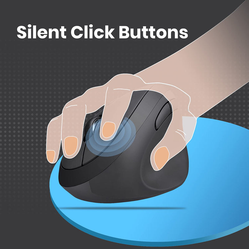 [Australia - AusPower] - Perixx PERIMICE-719 Wireless 2.4 GHz Ergonomic Vertical Optical Mouse, Portable Mini Size, 3 Level DPI, Right Handed, Black 