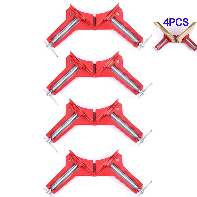 [Australia - AusPower] - 90 Degree Right Angle Clamp, Corner Clamps for Woodworking Set of 4, Adjustable Corner Square Clamp for Picture Frames Glass Holder Hand Tools 