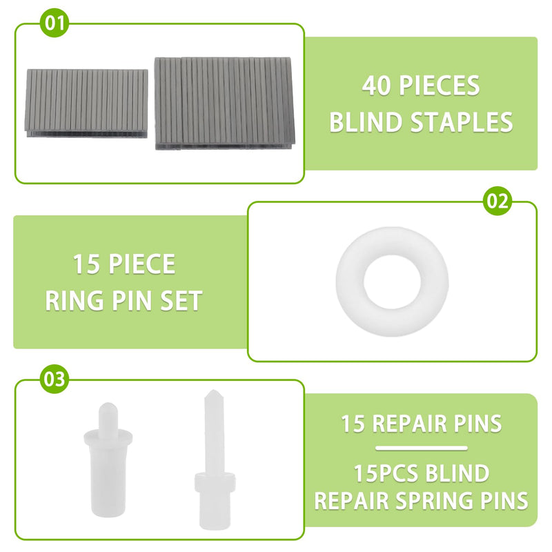 [Australia - AusPower] - EPLZON Repair Plantation Shutters Set Replacement Tool Durable Hardware Multipurpose Replaces Supplies Louvers Staples Pin for Household Windows(Pack of 85 Pcs) 