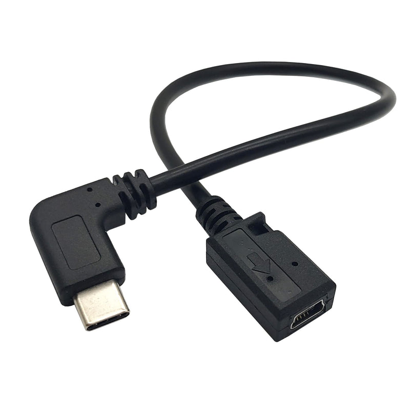 [Australia - AusPower] - USB Type C to Mini USB Cable, Qaoquda 90 Degree USB-C Male to Mini USB Female Adapter Converter for MacBook Pro, Laptop, Android Devices(Only for Charging) (TypeC to Mini) 90 Degree Type C Male to Mini Female 
