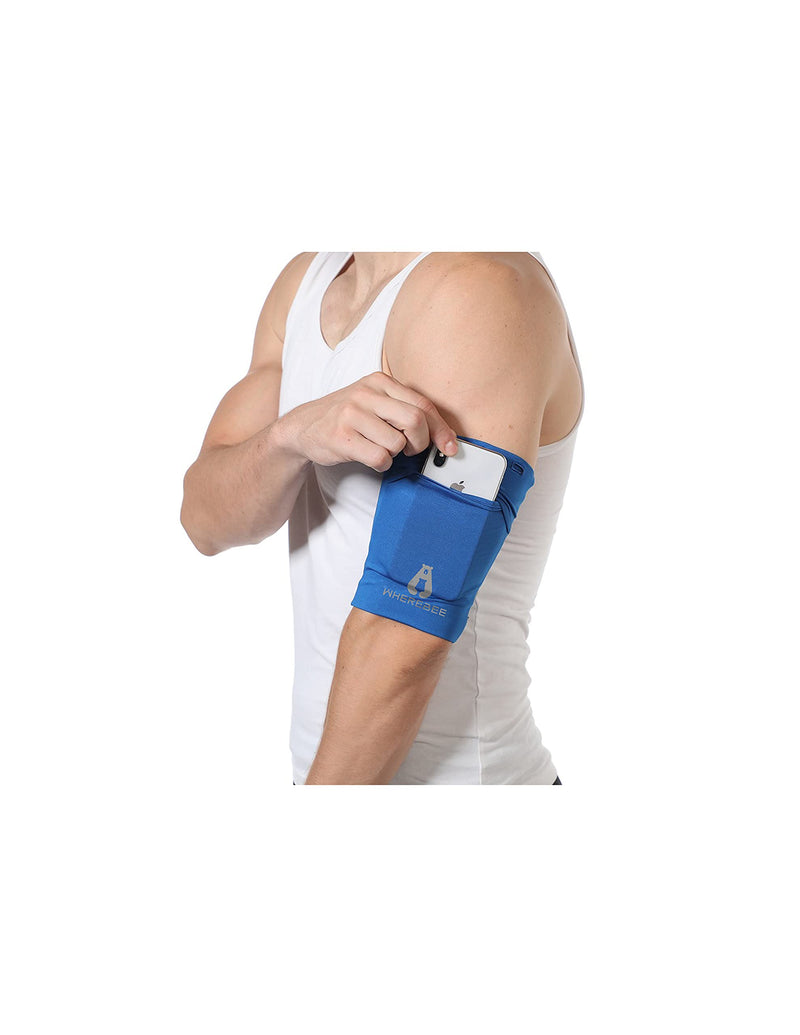 [Australia - AusPower] - WHEREBEE Sports Mobile Phone arm Bag: Mobile Phone (4-7-inch) Compatible with Portable Bag for Exercise (Blue, S) Blue 