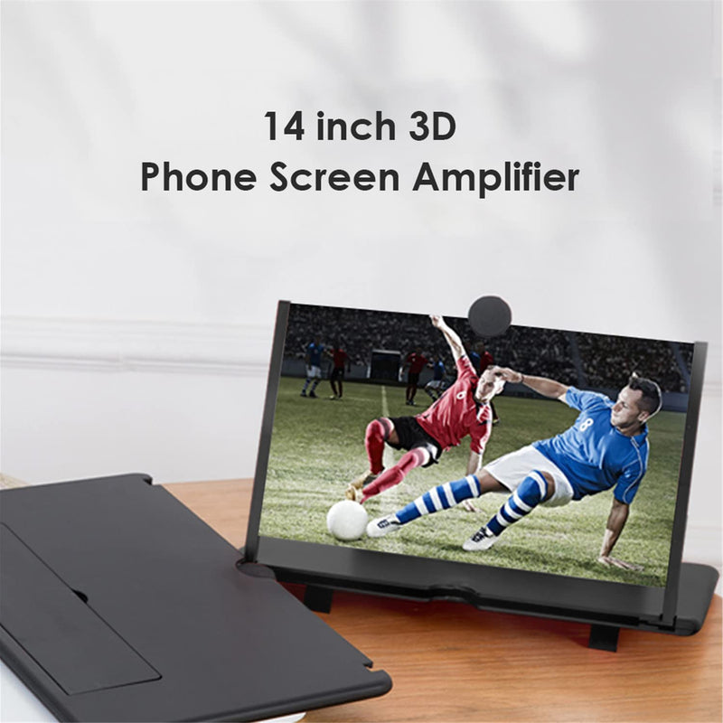 [Australia - AusPower] - 14" Screen Magnifier Amplifier, New Generation Mobile Phone Holder 3D HD Mobile Video Amplifier, Projection Amplifier，Compatible with All Smartphones (14") 14" 