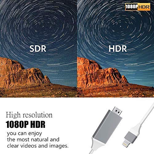 [Australia - AusPower] - [Upgraded] Lightning to HDMI Adapter, Apple MFi Certified 1080P HDTV Cable Adapter Compatible with iPhone,iPad Digital AV Sync Screen Connector on HD TV Monitor Projector-NO Need Power Supply (White) White 