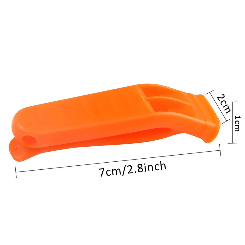 [Australia - AusPower] - Augsun 40 Pcs Emergency Safety Whistle Plastic Whistles Set with Lanyard,Red and Orange 
