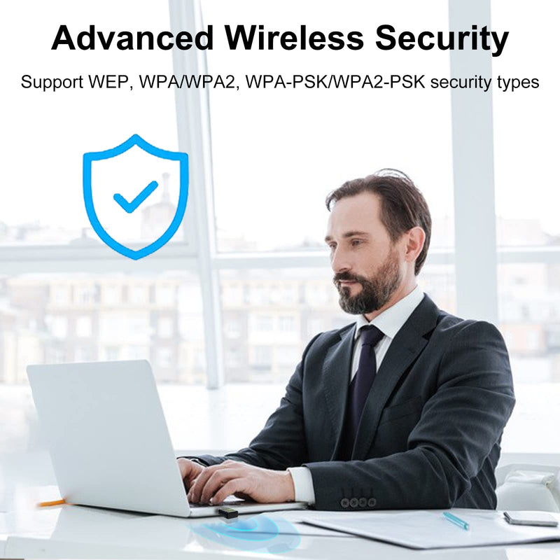 [Australia - AusPower] - AC600 USB WiFi Adapter for PC, Driver Free Wireless Network Adapter for Desktop Laptop, 5G/2.4G Dual Band High Speed Mini WiFi Dongle Stick, Compatible with Windows 11/10/8.1/8/7/XP/Vista 