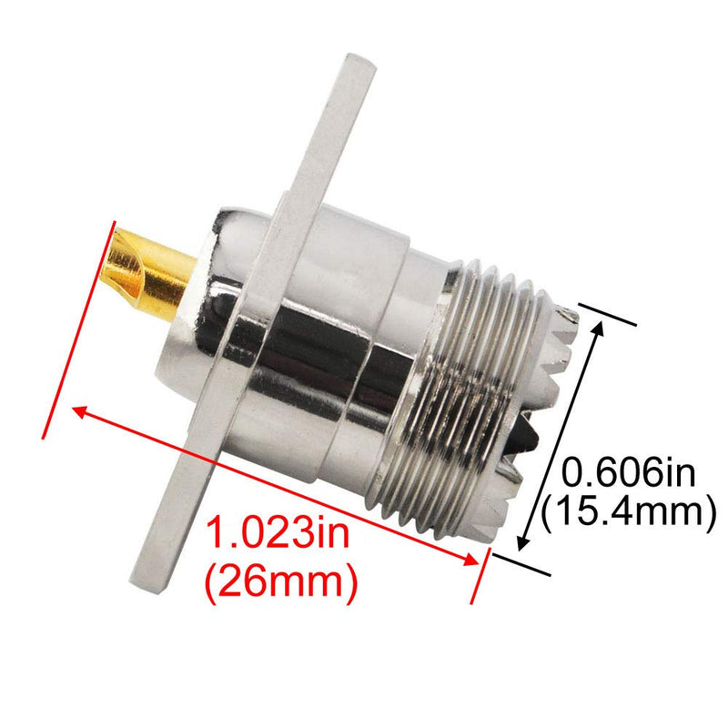 [Australia - AusPower] - BOOBRIE 10-Pack UHF Female SO239 4-Hole Panel Chassis Mount Flange Panel Mount Adapter Solder Cup RF Coaxial Coax Connector Adapter for PL259 Male Plug 10 pack 