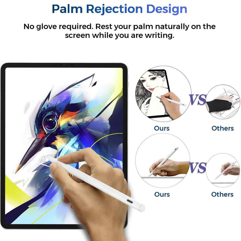[Australia - AusPower] - Stylus Pen for iPad with Palm Rejection and Magnetic Design, Precise Writing Stylus Pencil for Drawing, Compatible with iPad (2018-2020), iPad Air 3rd Gen, iPad Mini 5th, iPad Pro (11/12.9") 