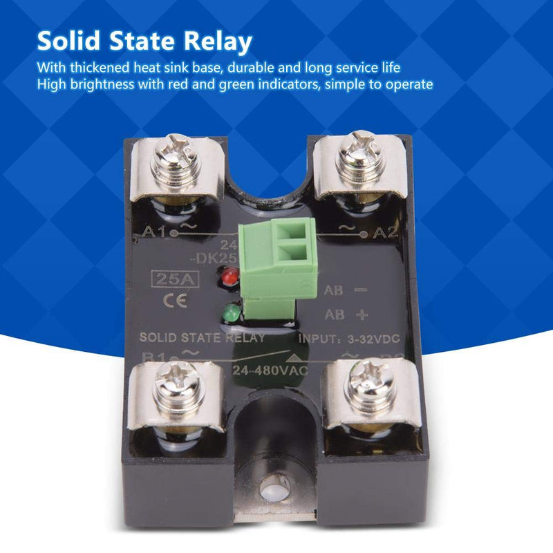 [Australia - AusPower] - Berm Single Channel DC Solid State Relay Controls Dual Channel AC 1-Phase SSR 24-480VAC(25A) 