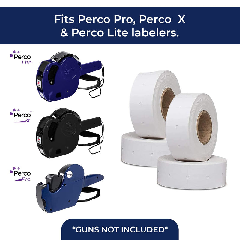 [Australia - AusPower] - Perco 1 Line White Labels - 1 Sleeve, 8,000 Blank Price and Date Gun Labels for Perco 1 Line Price and Date Guns 1 Line Labels White - 1 Sleeve 