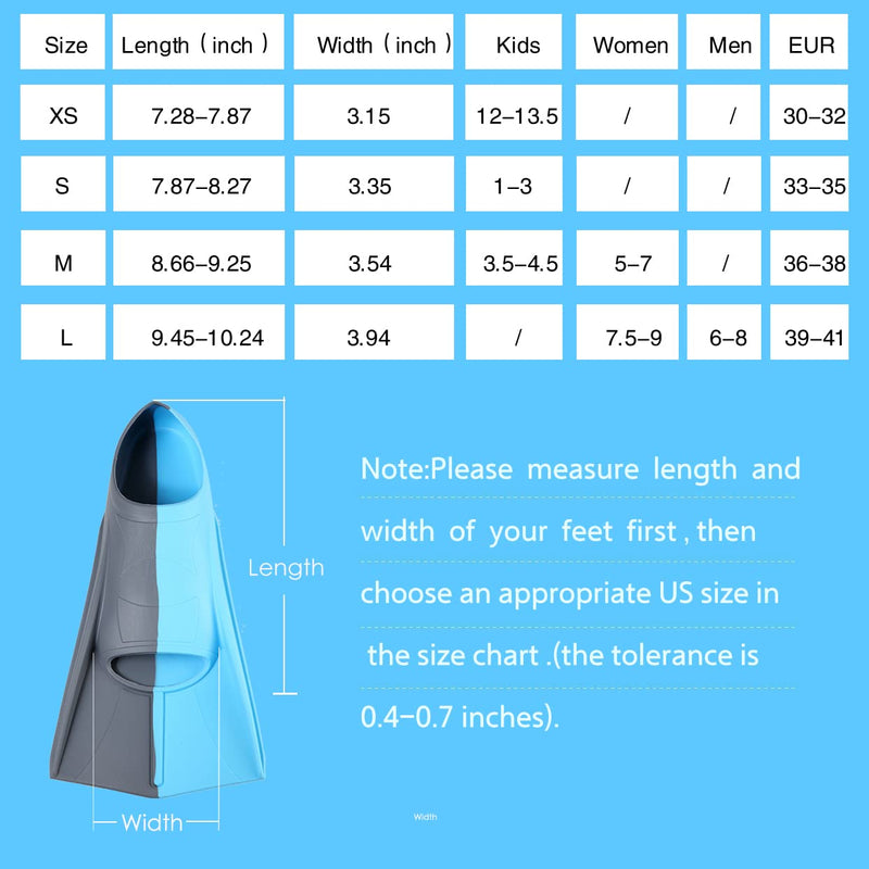 [Australia - AusPower] - Azuunye Swim Fins Kids,Kids Fins for Snorkeling,Youth Flippers for Swimming,Size Suitable for Kids,Boys,Girls NavyblueGreyblue Small EU:33-35 