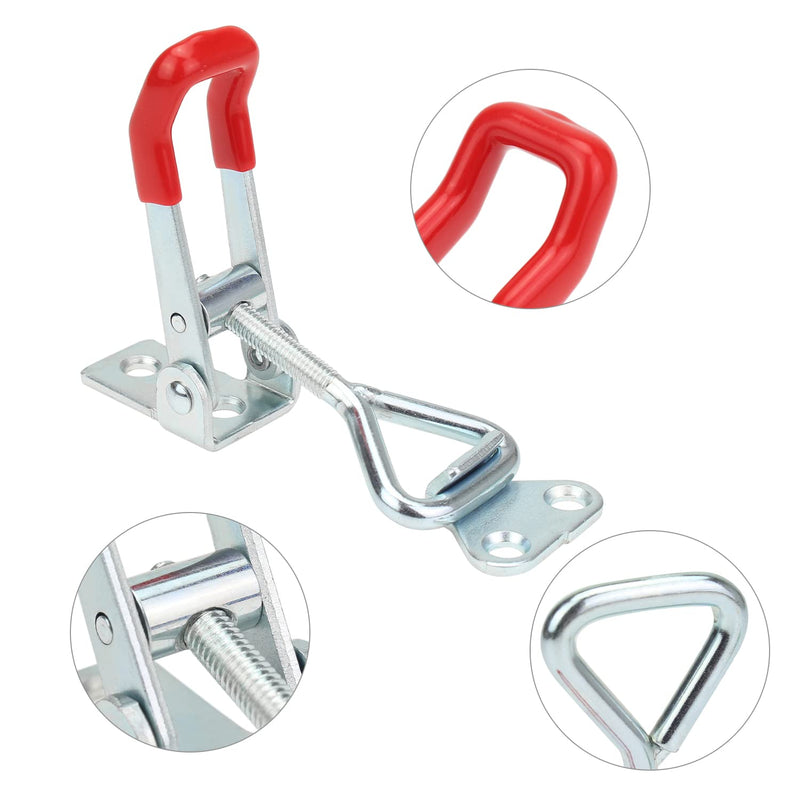 [Australia - AusPower] - Favordrory 4 Pack Toggle Latch Clamp, Pull Latch, Adjustable Toggle Clamp Latch, Heavy Duty Toggle Latch, 150Kg 330Lbs Holding Capacity (16 Pieces Screws and a Screwdriver) 