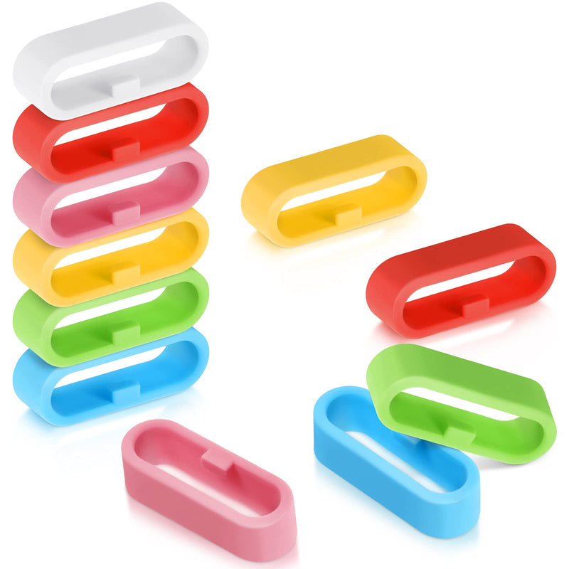 [Australia - AusPower] - 12 Pieces Replacement Fastener Ring 20 mm Silicone Replacement Fastener Secure Loops Silicone Connector Security Rings Holder Keeper Loops Replacement for Smartwatch Strap Accessories, 6 Colors 