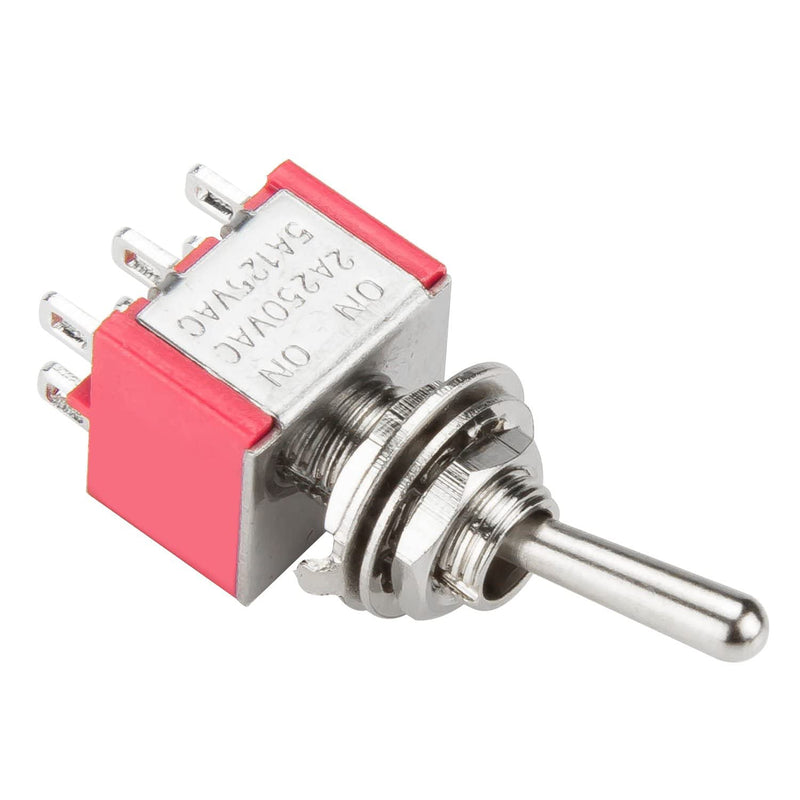 [Australia - AusPower] - DIYhz Toggle Switch AC 5A/125V 2A/250V 6 Pin Terminals On/On 2 Position DPDT Toggle Switch Mini Miniature Toggle Switch Car Dash Dashboard,10Pcs 