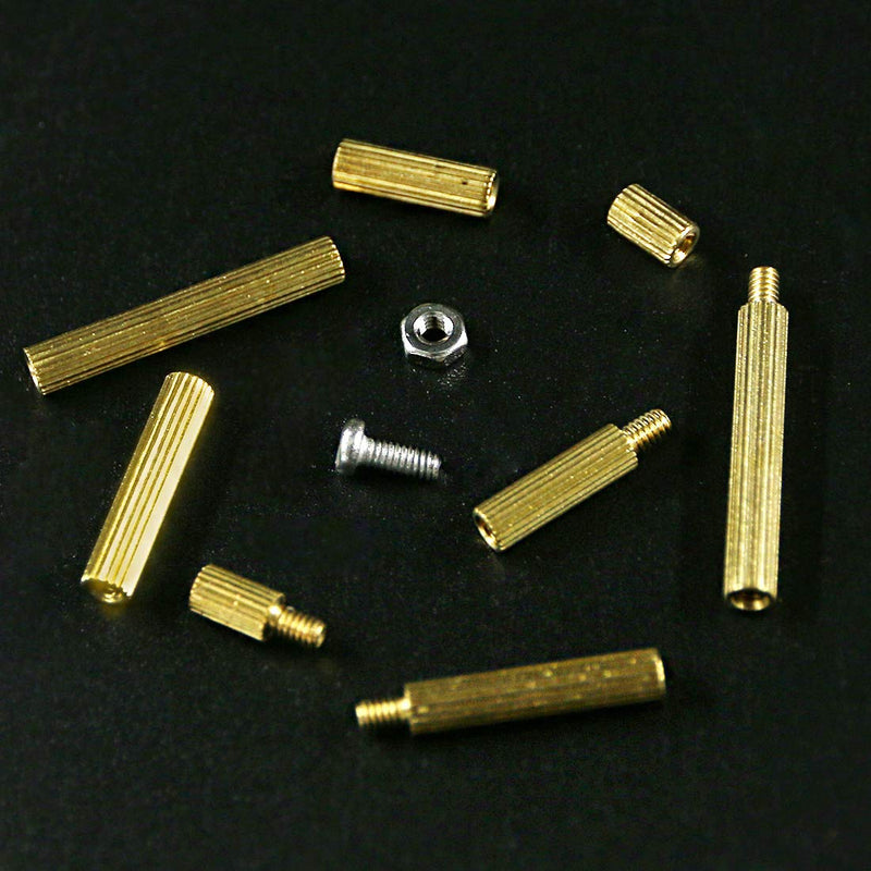 [Australia - AusPower] - Hilitchi 120pcs M2 Male Female Brass Spacer Standoff Screw Nut Assortment Kit(Brass M2) 