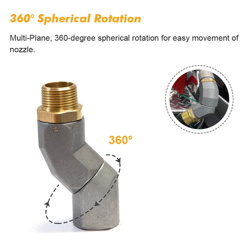 [Australia - AusPower] - 3/4 Inch Fuel Hose Swivel 360 Rotating Connector for Fuel Nozzle Multi Plane Fuel Plane Swivel 