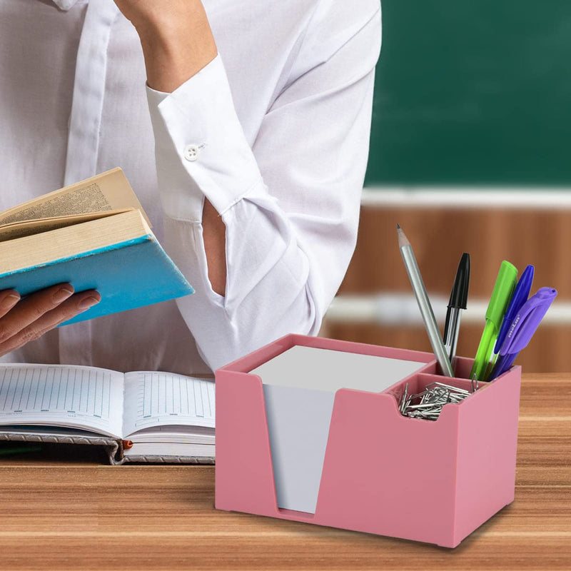 [Australia - AusPower] - Acrimet Desktop Organizer Pencil Paper Clip Caddy Holder (Plastic) (with Paper) (Solid Pink Color) 