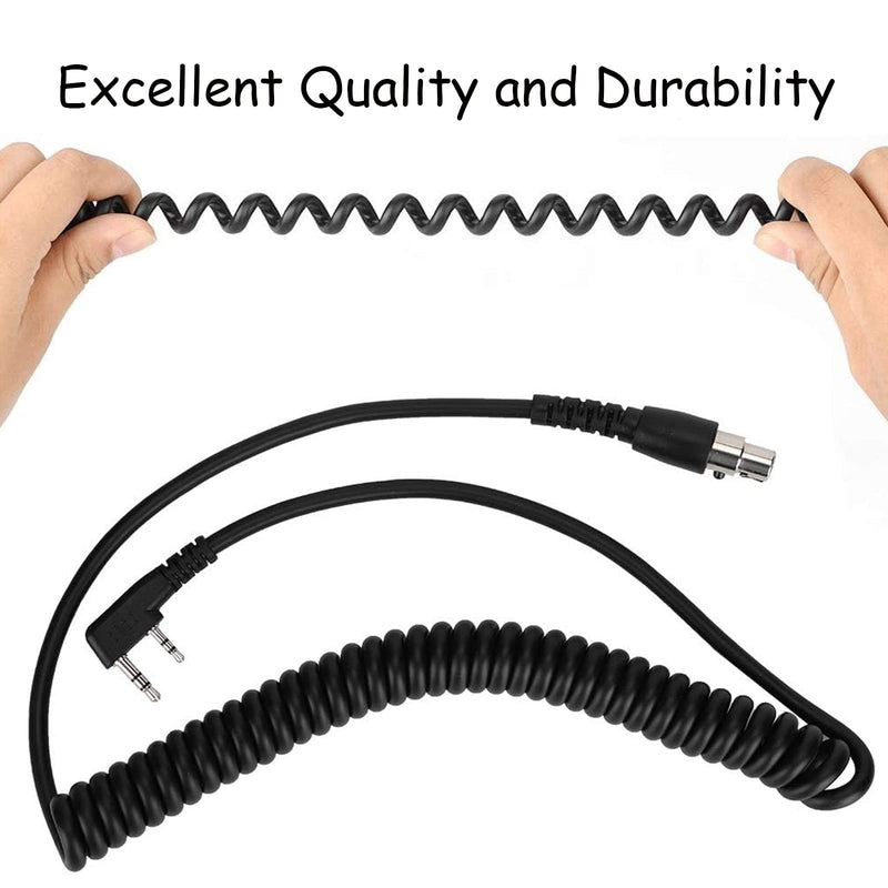 [Australia - AusPower] - Yoidesu 2-Pin to 5-Pin Coil Cord Cable for Kenwood/HYT/Baofeng/Relm Two Way Radios and Headsets 