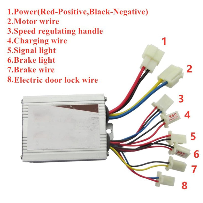 [Australia - AusPower] - Vbest life Brushed DC Motor Speed &Controller, Throttle Twist Grips E-Bike Scooter Tricycle Speed Controller Motor of 500W 24V 36V 48V(500W 48V) 