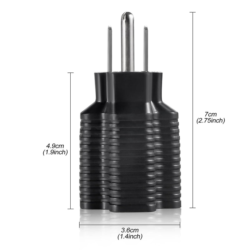 [Australia - AusPower] - TENINYU [4-in-1] NEMA 5-15R to 5-15P 5-20P 6-15P 6-20P Adapter,15 Amp Household Plug to 20 Amp T-Blade Female Adapter,15 Amp Male to 20 Amp Female Plug Outlet 3 Prong Household T-Blade Adapter (1) 1 
