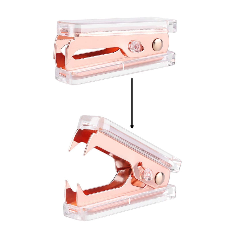 [Australia - AusPower] - ALSISK Desk Accessory Kit,Acrylic Stapler Set, Tape Dispenser, Staple Remover with 1000pcs 26/6 Staples -Rose Gold 