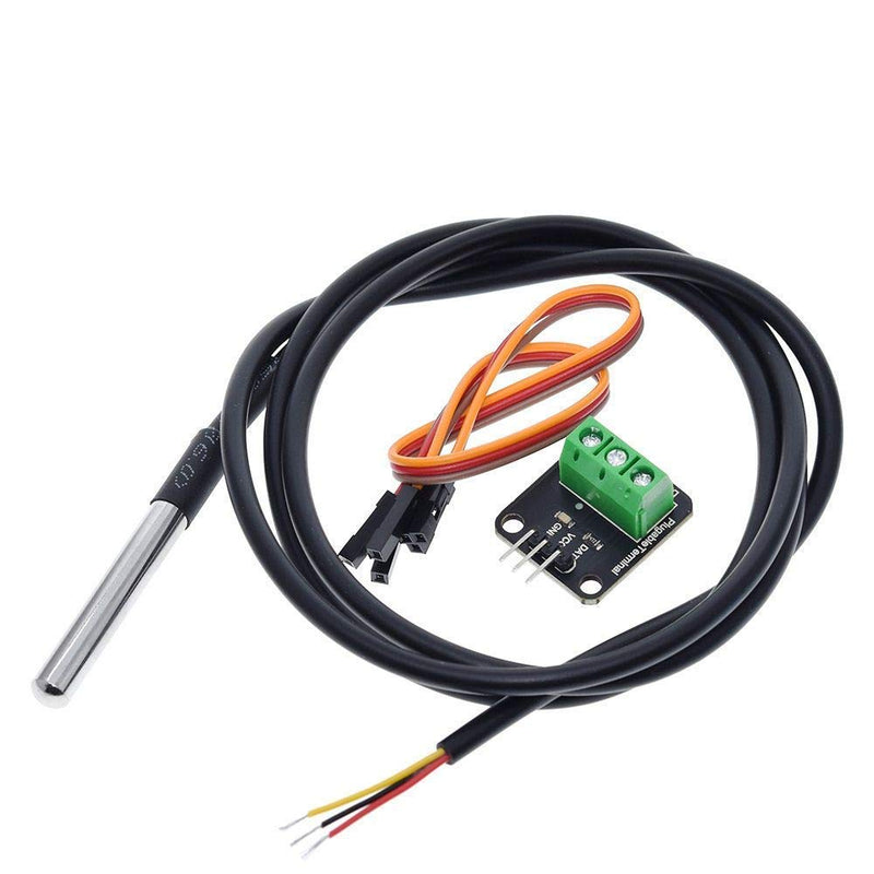 [Australia - AusPower] - ICQUANZX 2pcs DS18B20 Temperature Sensor Module Kit with Waterproof Stainless Steel Probe for Raspberry Pi 