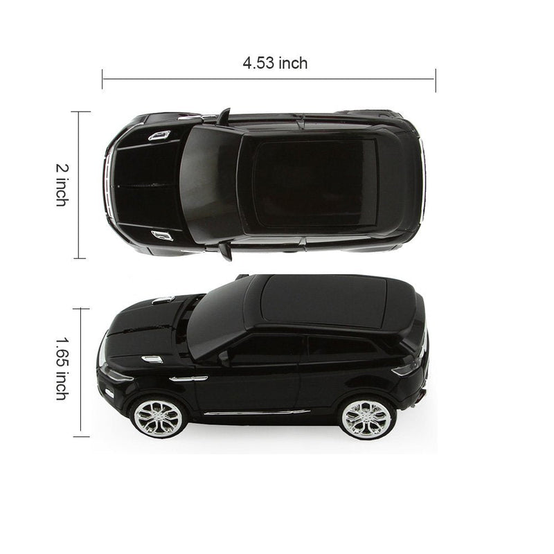 [Australia - AusPower] - 3C Light Car Mouse Wireless 2.4GHz Cool Sport SUV Car Shape Mouse Optical Mice 1600 DPI with USB Receiver Suitable for PC/Computer/Laptop (Black) 
