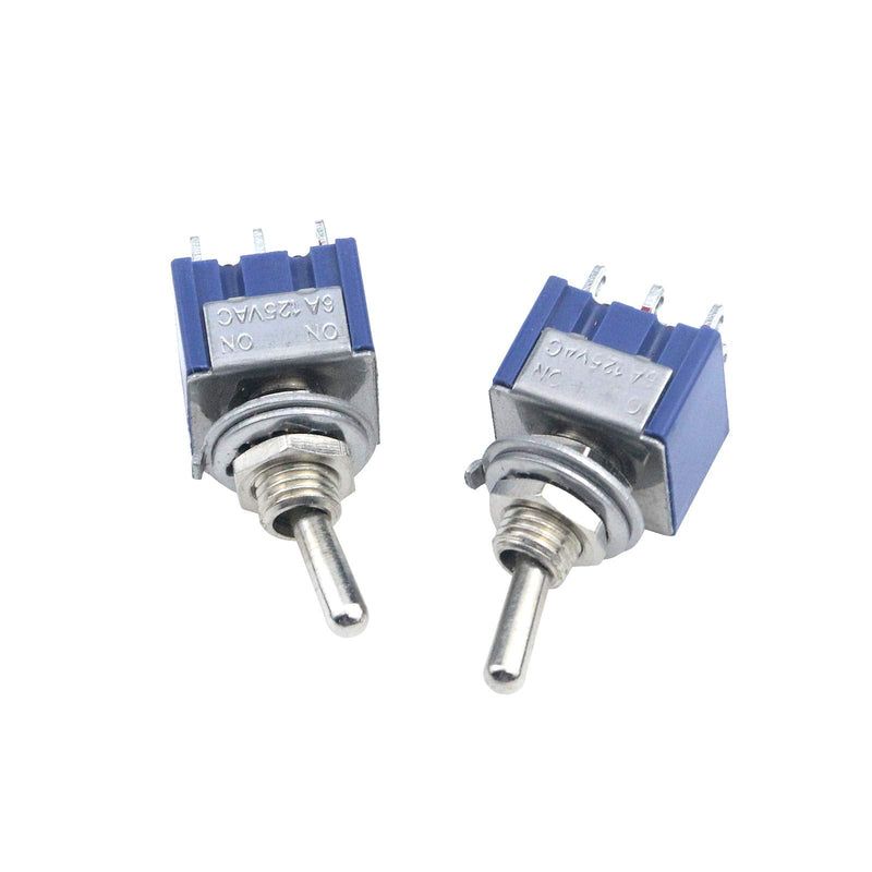[Australia - AusPower] - Antrader 12 Pcs AC 125V 6A Amps ON/ON 6 Pin 2 Position DPDT Mini Toggle Switch Blue 