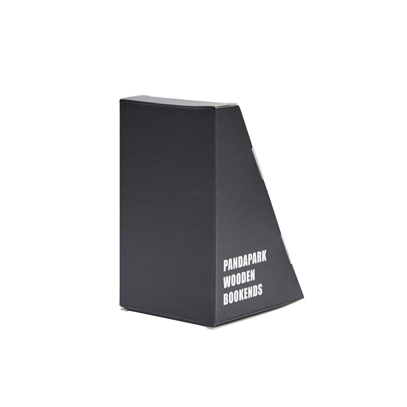 [Australia - AusPower] - Pandapark Wood Bookends,Pack of 1 Pair,Non-Skid,Black Walnut,Office Book Stand (Black Walnut-A) Black Walnut-a 