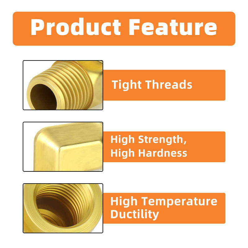[Australia - AusPower] - GASHER 2pcs 90 Degree Barstock Street Elbow, 1/2 Inch NPT Male Pipe to 1/2 Inch NPT Female Brass Pipe Fitting 1/2" MNPT - 1/2" FNPT 2 