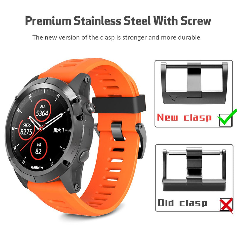 [Australia - AusPower] - ANCOOL Compatible with Fenix 3 Bands 26mm Width Soft Silicone Watch Bands Replacement for Fenix 3/ Fenix 3hr/Fenix 5X/Fenix 5X Plus/Fenix 6X/Fenix 6X Pro/Fenix 7X Smartwatches (Orange) Orange 