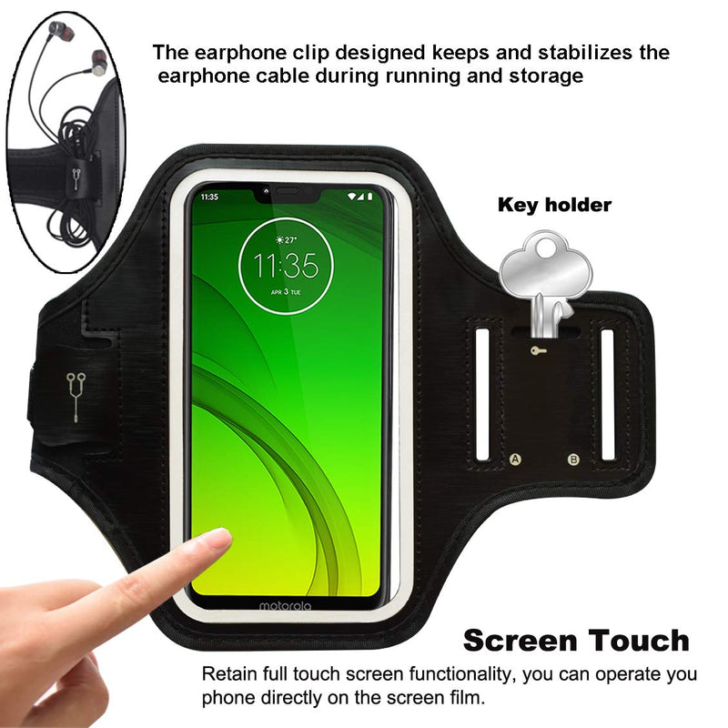 [Australia - AusPower] - MELOP Armband for iPhone 11 pro X XS 8 7 6 6S 5 5C 5S SE iPod Touch,Google Pixel 2, LG Q6, Essential Phone, BLU R1 HD Soft Sports Gym Arm Band with Key Holder and Card Cash Pocket - Black 