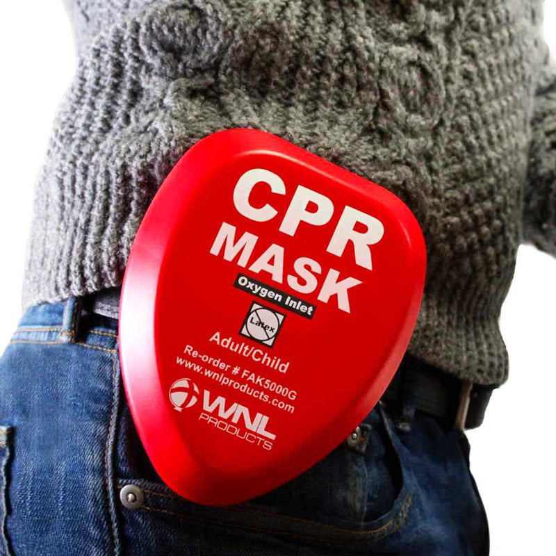 [Australia - AusPower] - WNL Products CPR Rescue Mask, Adult/Child Pocket Resuscitator, Hard Case Kit with Belt Clip 2-Pack 