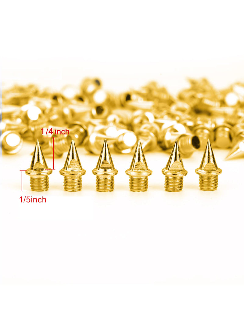 [Australia - AusPower] - JOVITEC 120 Pieces 1/4 Inch Steel Spikes Shoe Spikes Replacement with 2 Pieces Spike Wrench for Track and Cross Country 