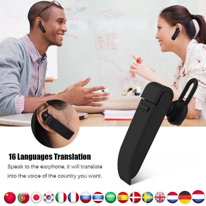 [Australia - AusPower] - Bluetooth Translation Earphone Wireless Bluetooth Earpiece Online Intelligent Multi-Language Translation Earbud Bluetooth Real-time Translating Headphones, for Learning, Travelling, Business, Meeting Black 