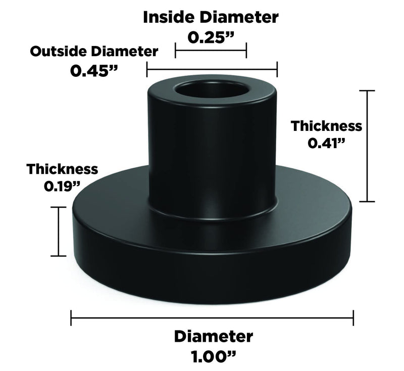 [Australia - AusPower] - Isolate It!: Sorbothane Vibration Isolation Bushing 50 Duro (.25" ID - 1" OD - .6" Deep) - 12 Pack 