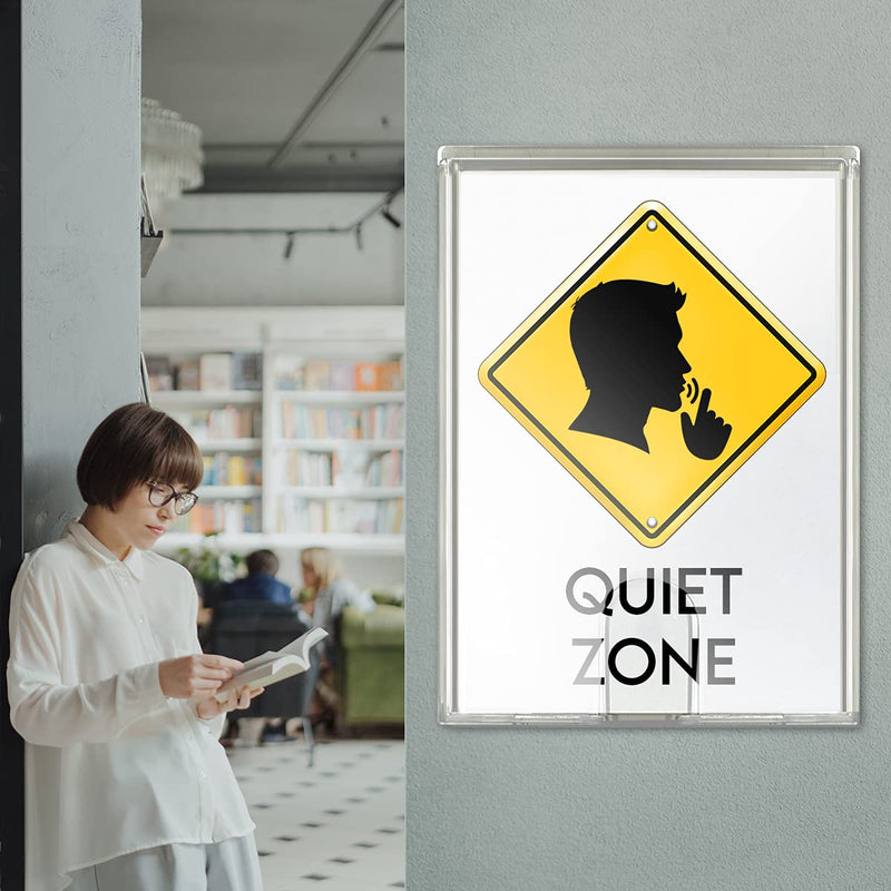 [Australia - AusPower] - Acrimet Sign Holder A5 Memo Size, Self Adhesive Tape for Wall Mount (Plastic) (9” x 6 6/8”) (2 Pack) (Clear Crystal Color) 
