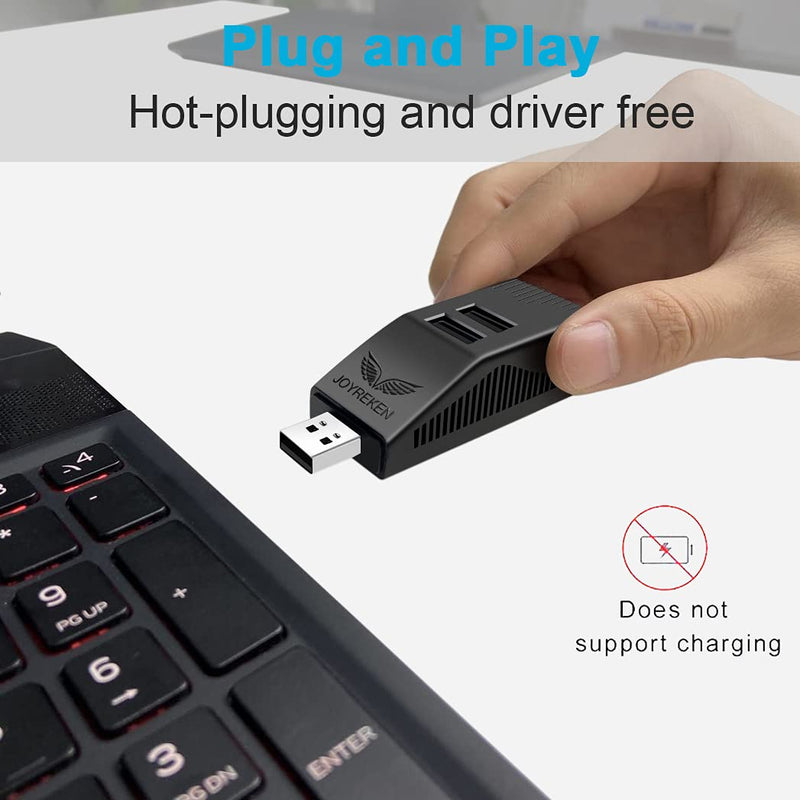 [Australia - AusPower] - Mini USB Hub, JoyReken 4-Port Portable USB 2.0 Hub, High Speed Ultra Compact Hub Splitter Bus Powered White (Black) Black 