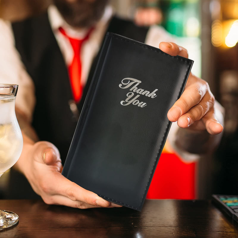 [Australia - AusPower] - Allovein Black Sever Book for Waitress or Waiter, 5x9”Waitress Book Organizer,Guest Check Presenters for Restaurant 