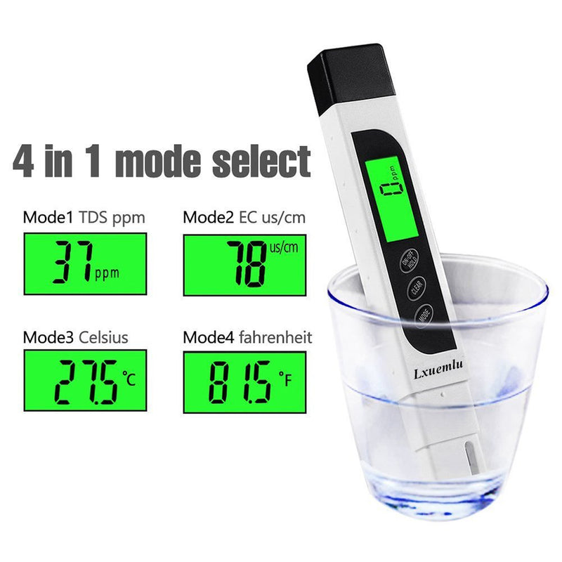 [Australia - AusPower] - TDS Meter Digital Water Tester, Lxuemlu Professional 3-in-1 TDS, Temperature and EC Meter with Carrying Case, 0-9999ppm, Ideal ppm Meter for Drinking Water, Aquariums and More (LX-TDS1) 