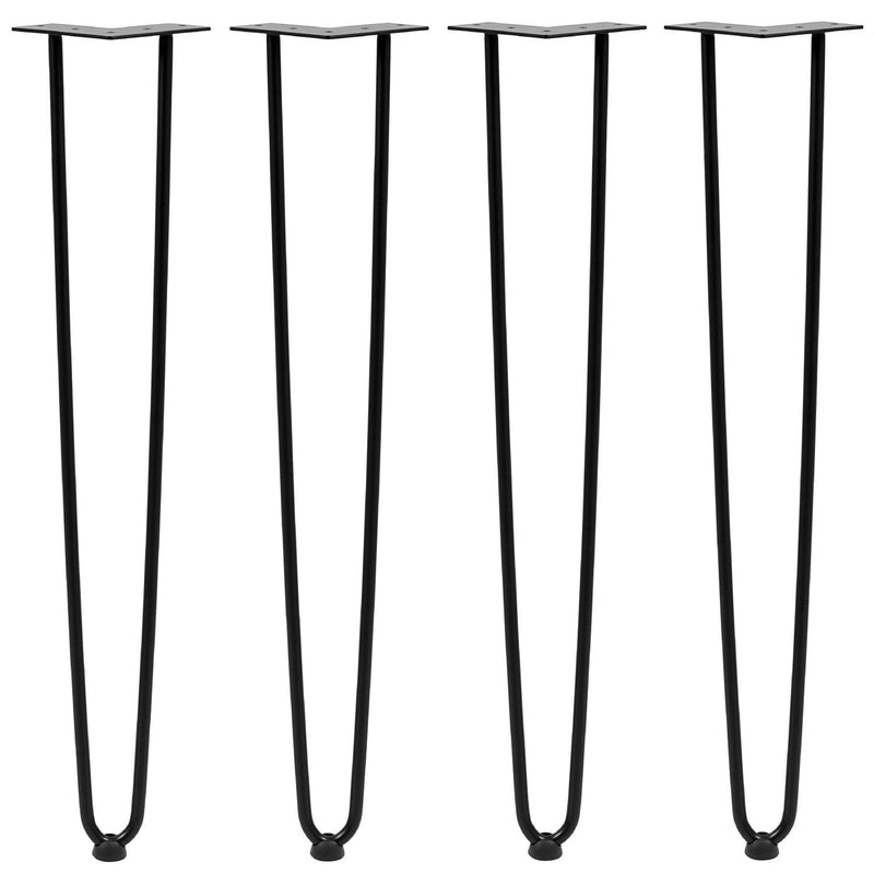 [Australia - AusPower] - Meuey Lyot Hairpin Leg Floor Protectors Suitable for 3/8 "to 1/2" Thick rods Furniture Table and Chair feet Rubber Cap Metal Table Leg Protector Black -8pcs 
