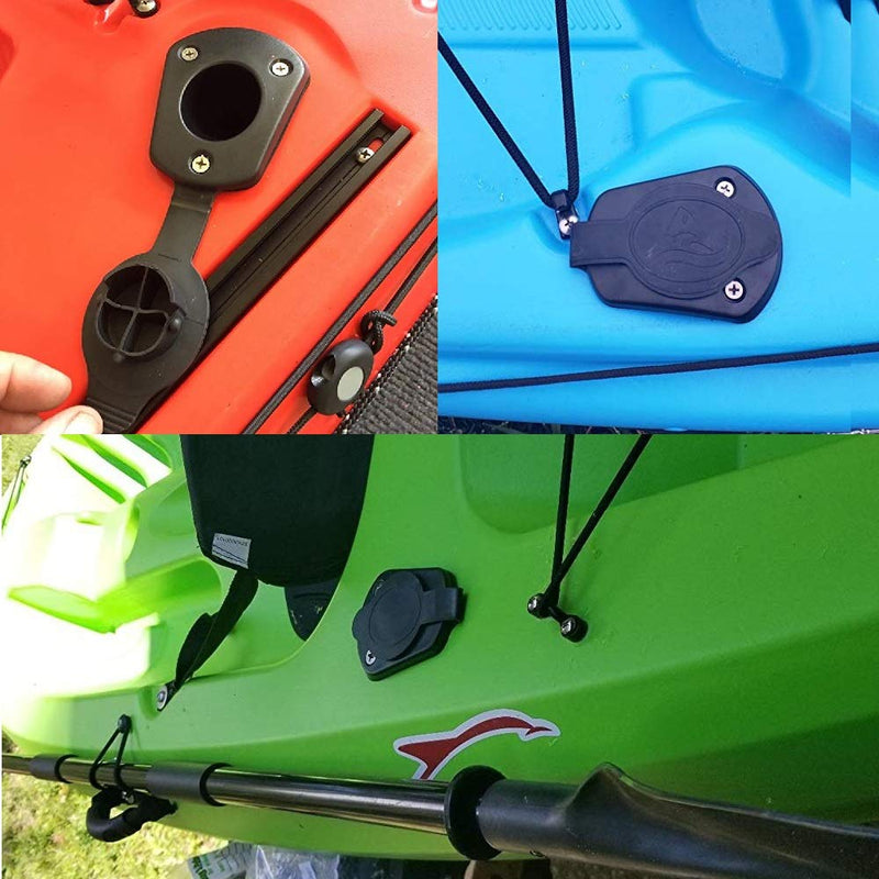 [Australia - AusPower] - Anndason 2 Pcs Kayak Deck Plastic Flush Mount Fishing Boat Rod Holders and Cap Cover, Fishing Tackle Accessory Tool 