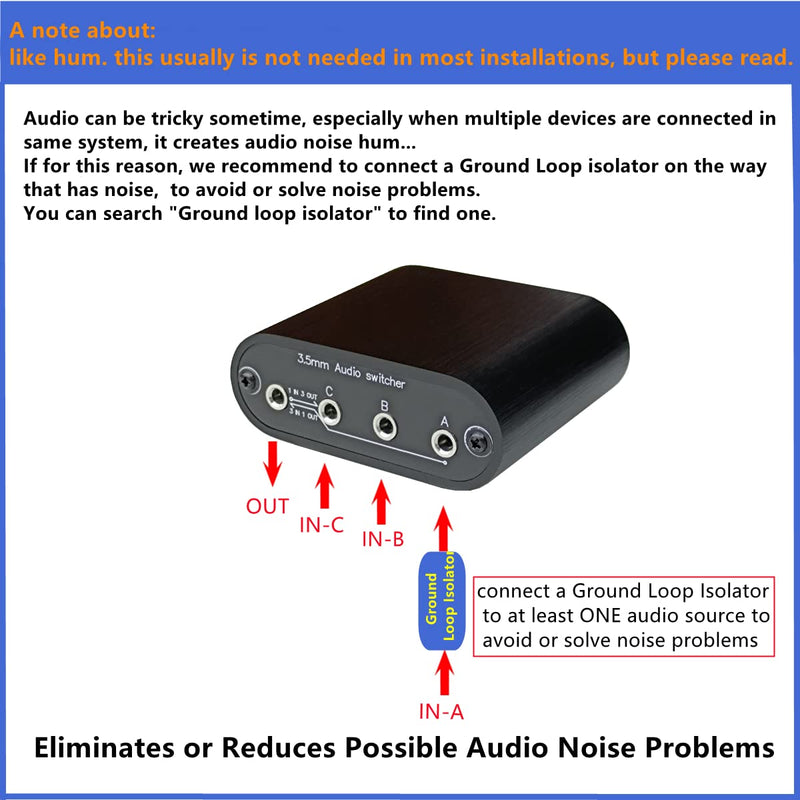 [Australia - AusPower] - New D3 3(1)-in-1(3)-Out 3.5mm Stereo Audio Switch Source Input Signal switcher selector Splitter Box Mini 3-port 3.5mm Switch no volume 