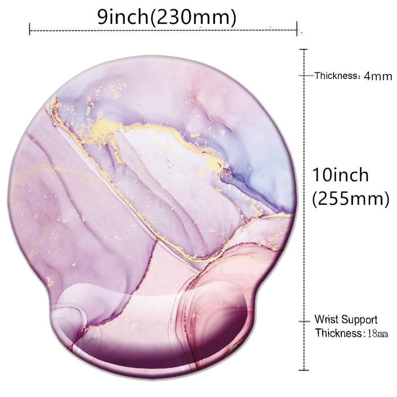 [Australia - AusPower] - Memory Foam Wrist Support Mouse Pad Comfortable Padded Wrist Mousepads 9in X10in Desktop Notebook Mouse Mat (Marble Pretty Pink-Foam) Marble Pretty Pink-Foam 