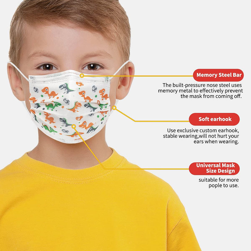 [Australia - AusPower] - YIDERBO Pcs Kids Disposable Cartoons Face Mask, 3 Layers Filter Non-Woven Anti Dust Ear Loop Comfort. Children Disposable Face Mask 50 Count (Pack of 1) 