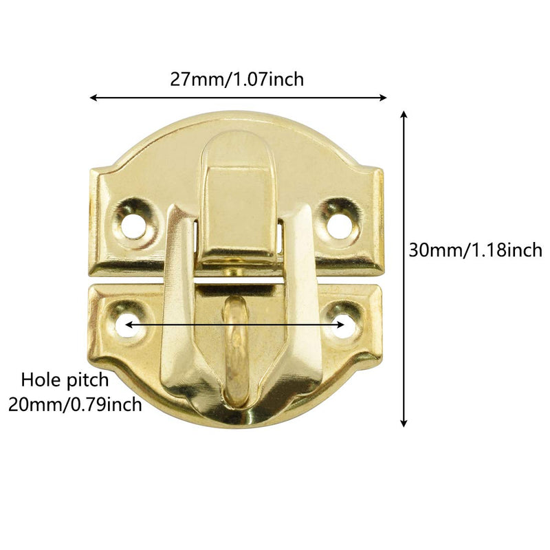 [Australia - AusPower] - SDTC Tech 8-Pack Antique Decorative Hasp Retro Jewelry Box Latch with Matching Screws for Cabinet Drawer Wooden Crafts - Gold 8 Pack 