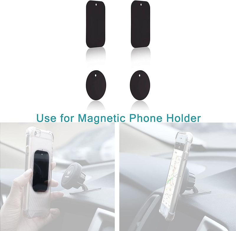 [Australia - AusPower] - Mount Metal Plates Replacement Kits with 3M Adhensive for magnetic Car Mount Phone Holder 4 Pack (2 Rectangle 2 Round) 
